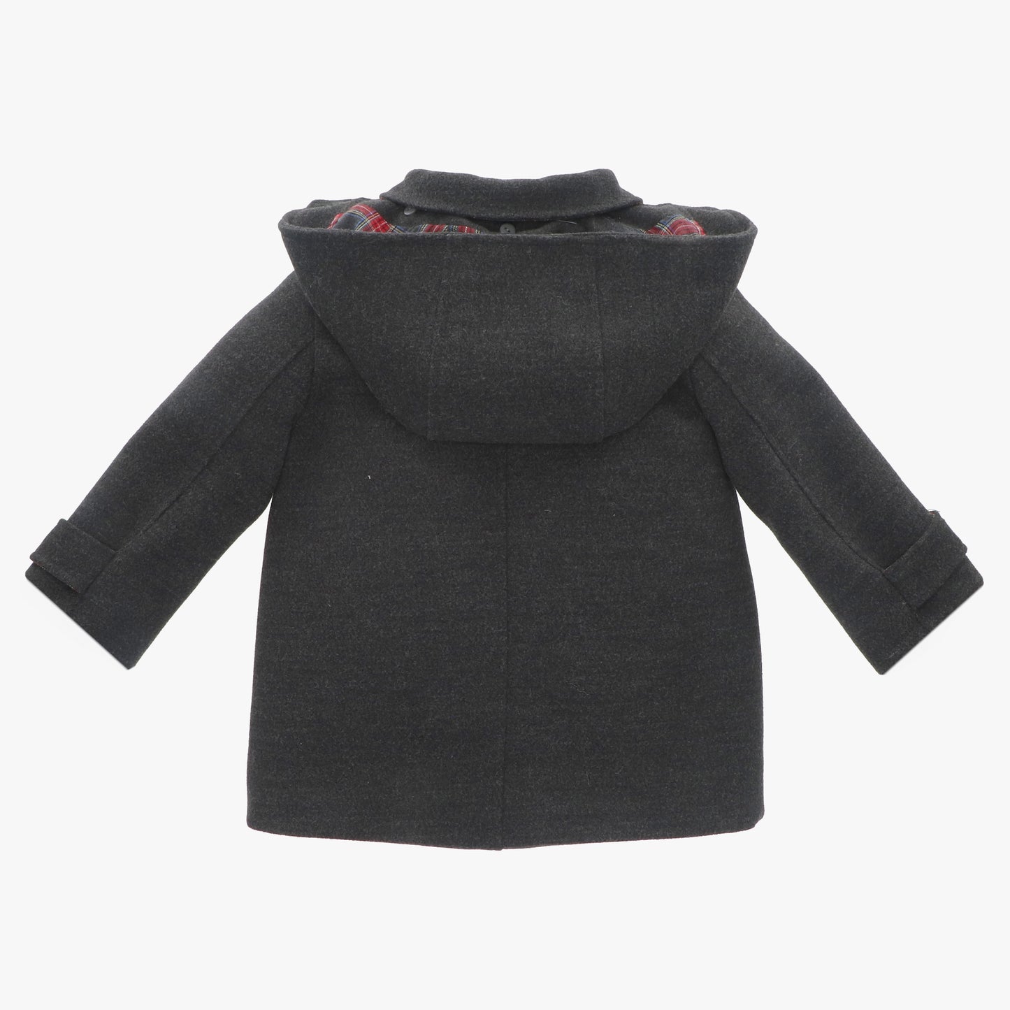 Płaszcz z drewnianymi guzikami