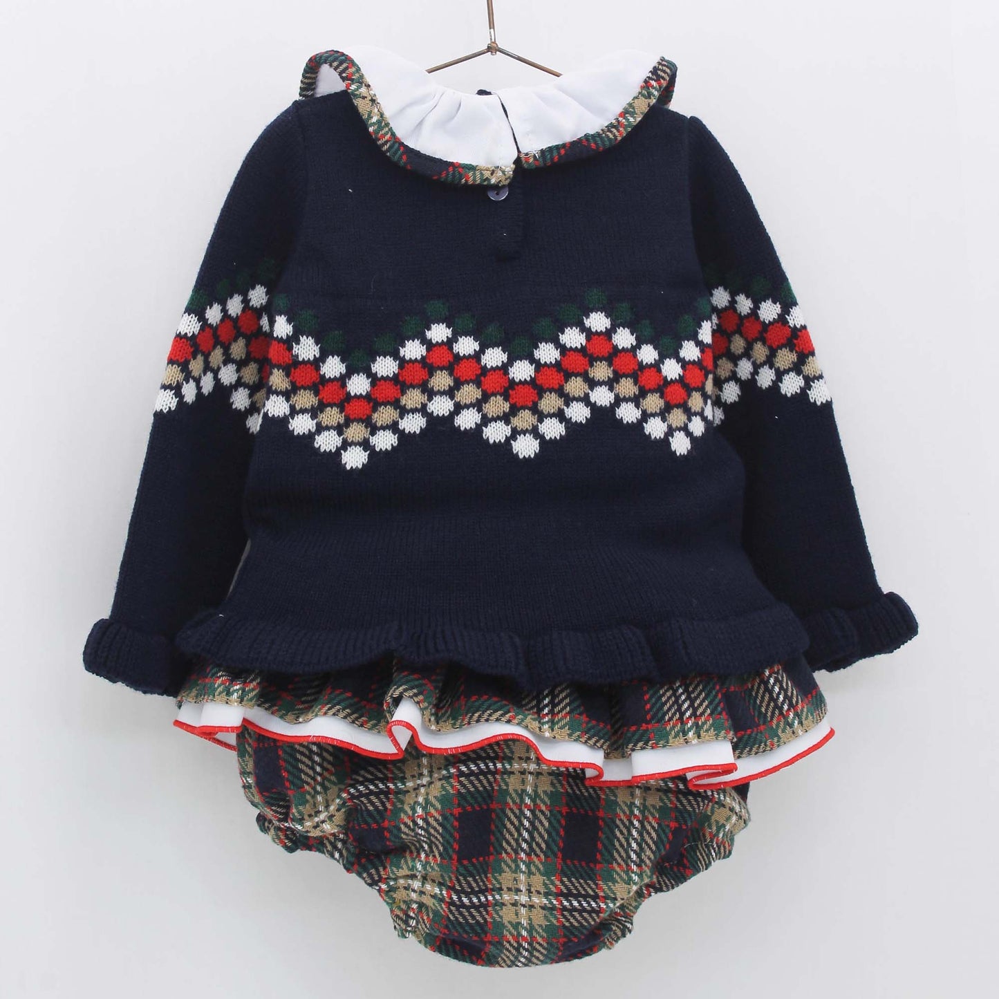 Komplet niemowlęcy dla dziewczynek - sweterek i spodenki