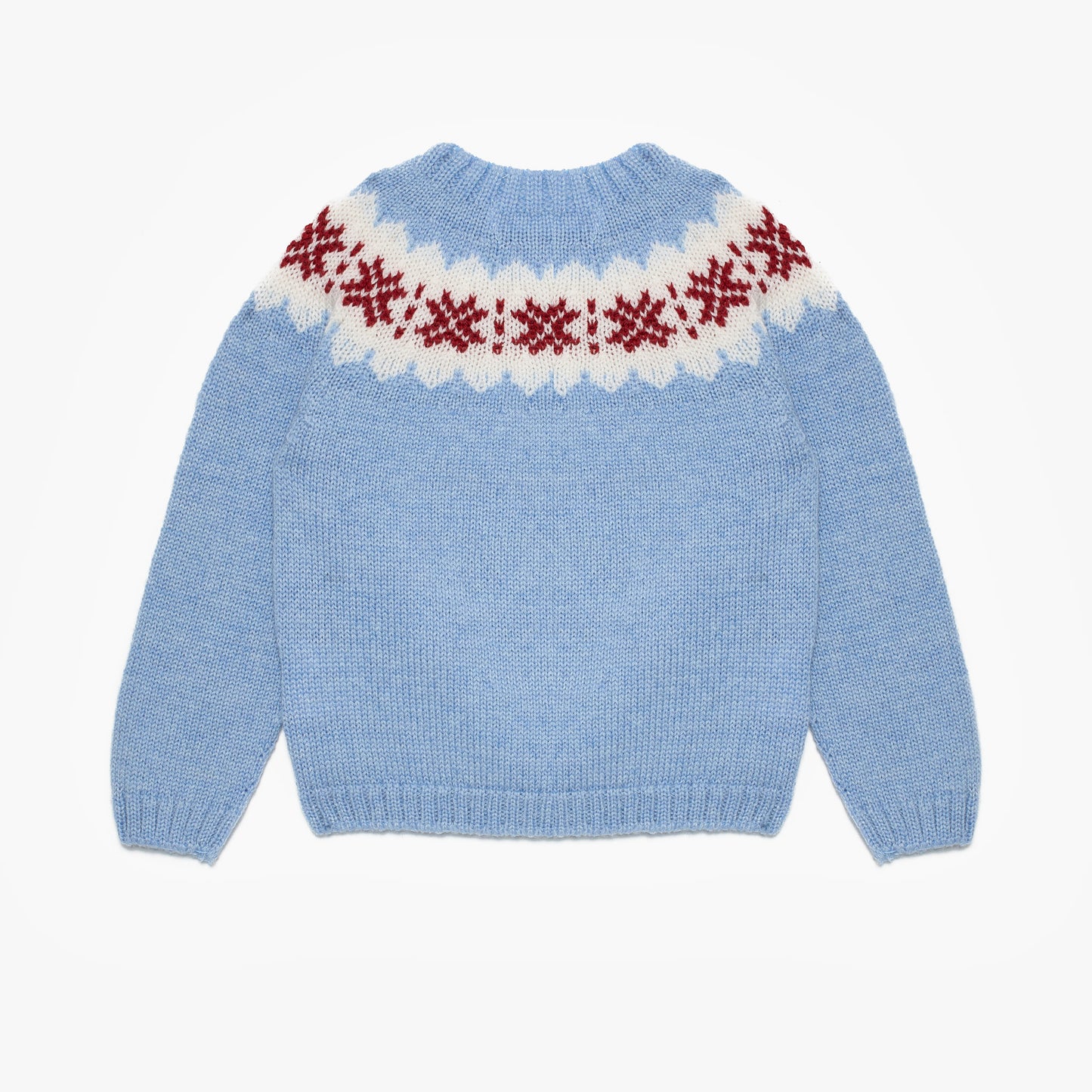 Błękitny sweter z miękkiej wełny merino