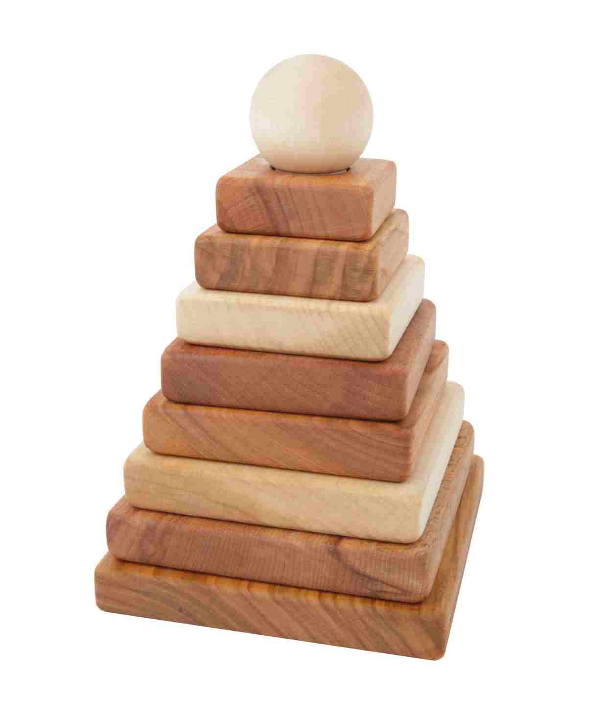 Wooden Square Pyramid – Natural