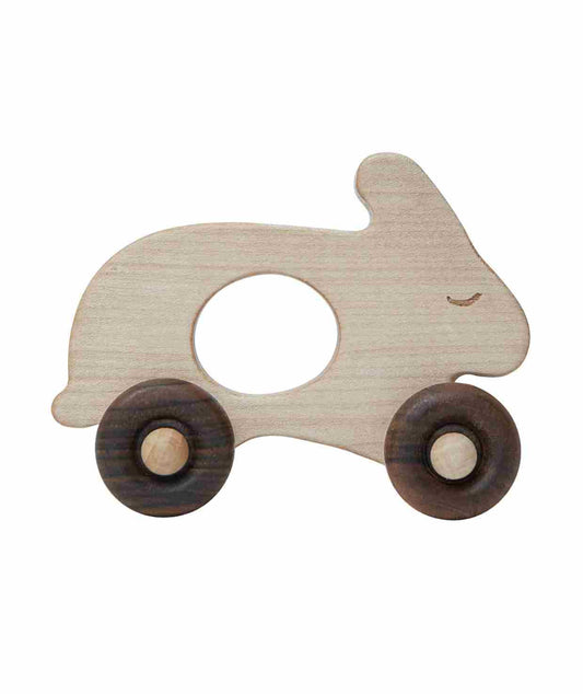 Wooden Toy on Wheels Rabbit