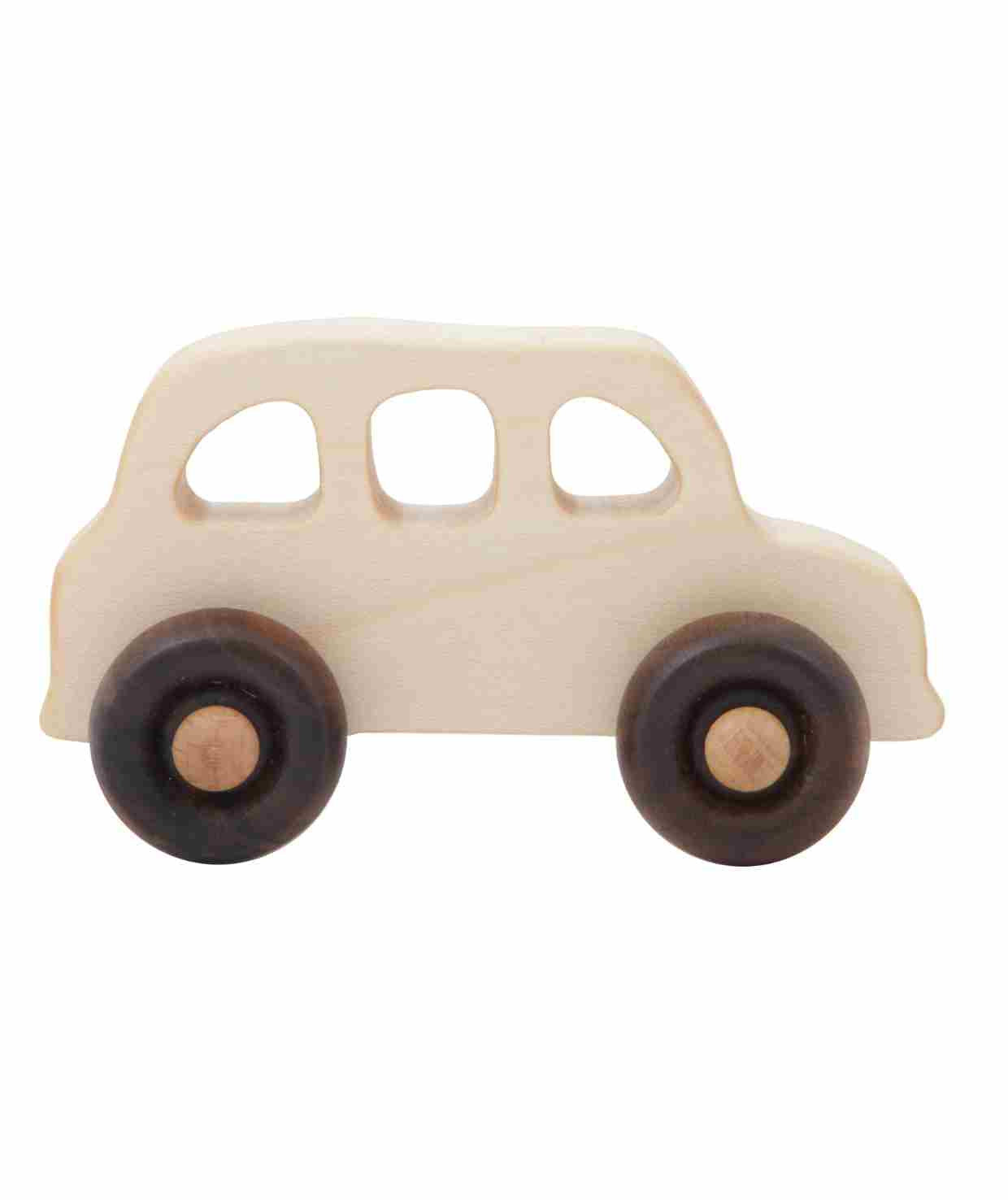 Wooden Toy on Wheels Car English Taxi