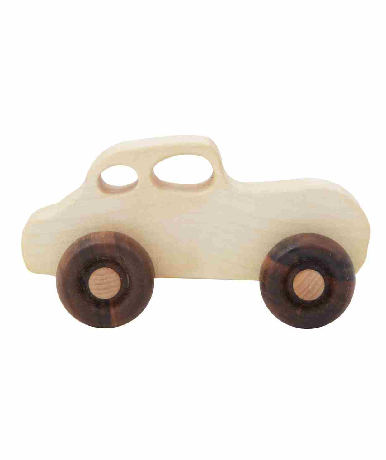 Wooden Toy on Wheels Car Retro