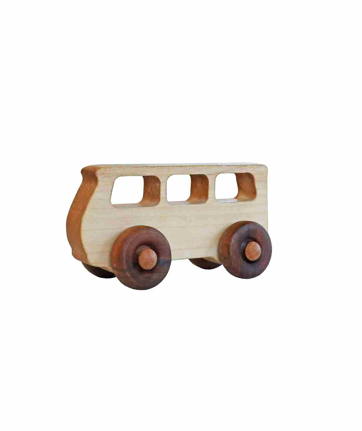 Wooden Toy on Wheels Bus
