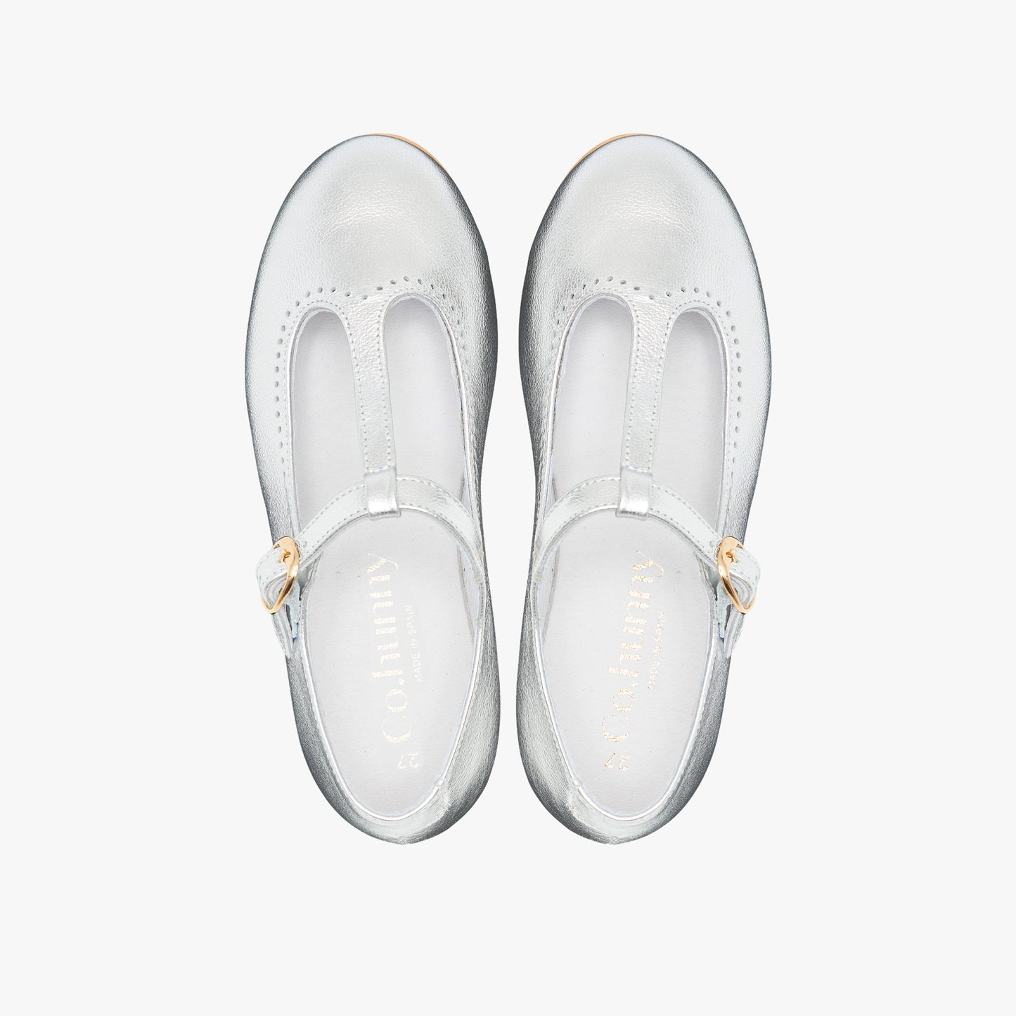 Girls silver mary jane ballet flats