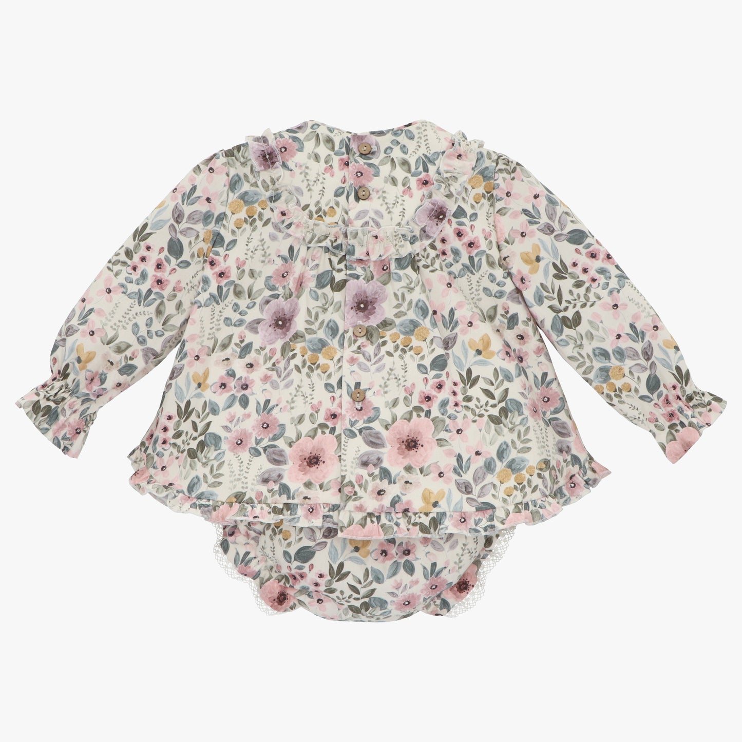 Little girl's dress with pink flowers