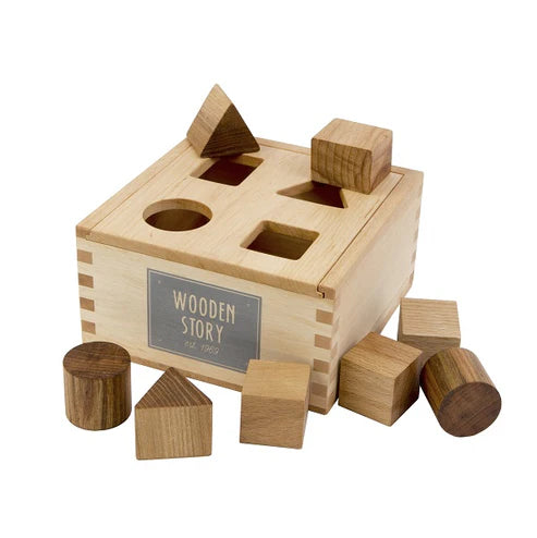 Wooden Shape Sorting Box – Natural