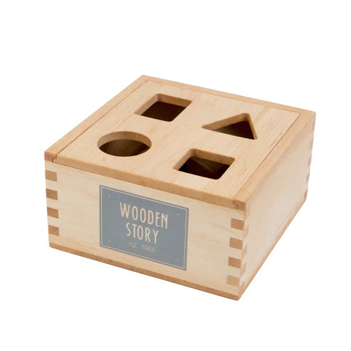 Drewniany Box do Sortowania Kształtów Kolorowy