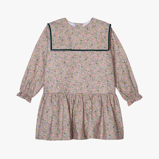 Elegancka Sukienka dla Dziewczynki – Vintage'owy Styl z Prostokątnym Kołnierzem