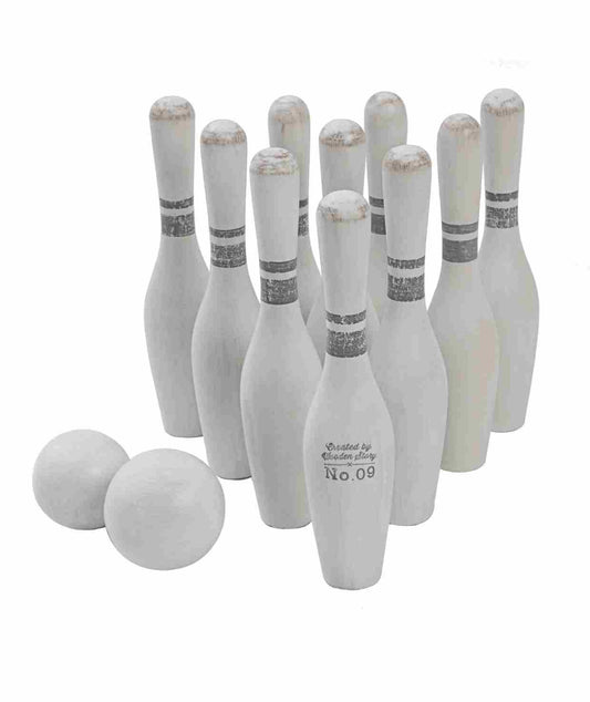 Wooden Vintage Bowling Pins 10 pcs.