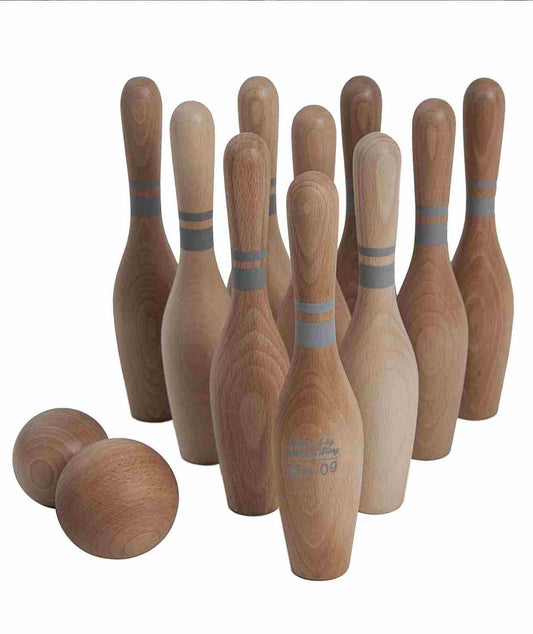 Wooden Bowling Pins – Natural 10 pcs.