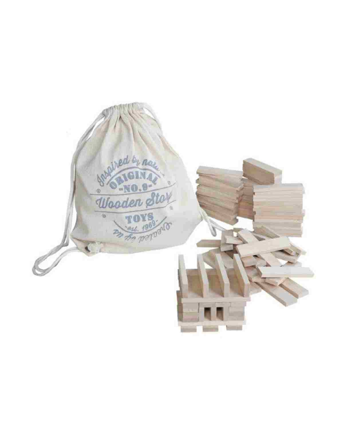 Wooden Architectural Blocks in a Bag – 100 pieces
